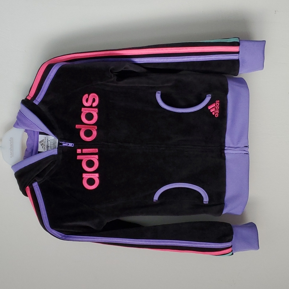 Girls Hoody by ADIDAS Sweatshirt Zip Up Top Size 5